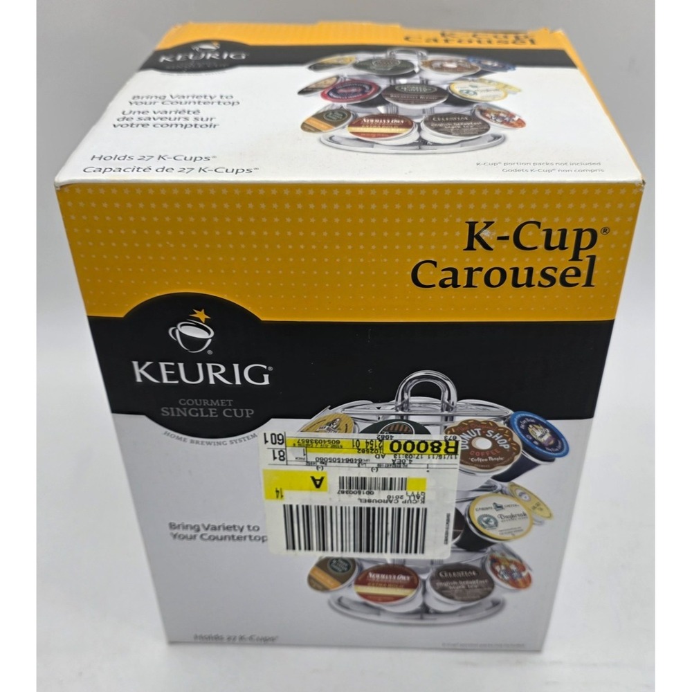 Keurig K-Cup Carousel Rotating Coffee Pod Holder Chrome 27 Capacity 5060 New